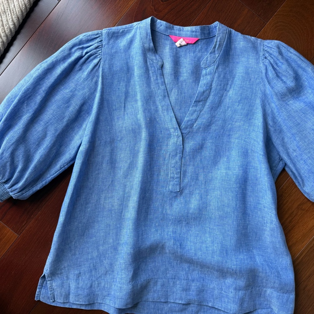 Lilly Pulitzer Blue linen Chambray Top